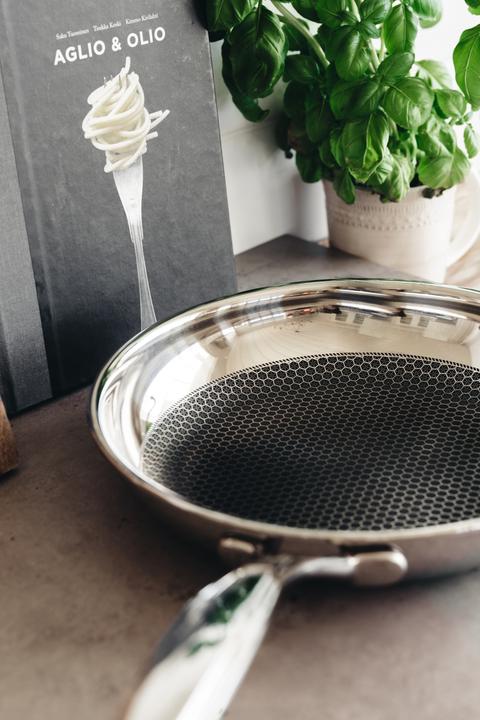 Actual product image Heirol Pro Steelsafe Frying Pan, stainless steel + non-stick coating, 24 cm (24 cm, Pot, Stainless steel)