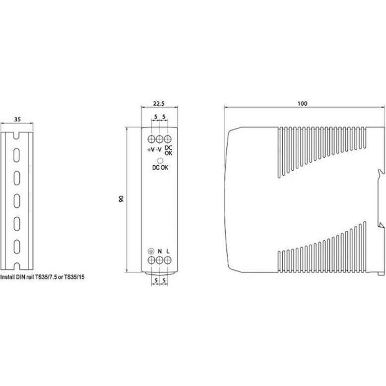 Thumbnail - MeanWell, Systemstromversorgung, HutschienenNetzteil (DINRail)