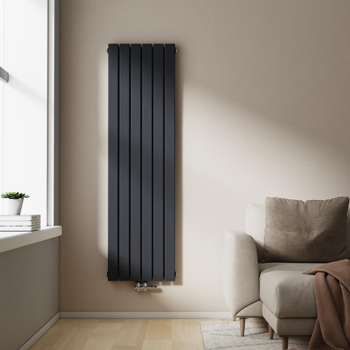 Produktbild Emke Heizkörper, Flachheizkörper mit Zentralanschluss, Anthrazit 160x46cm 1490W Doppellagig (1490 W)