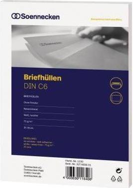 Produktbild Soennecken Briefumschlag Format des Umschlages: DIN C6 Masse: 162 x 114 mm (B x H)