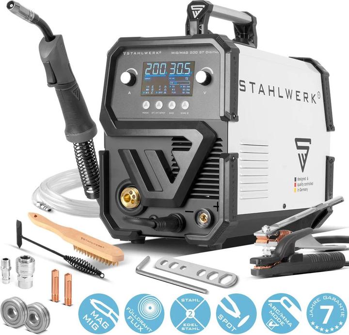 Stahlwerk Welding machine MIG MAG 200 ST Digital IGBT shielding gas with 200 A