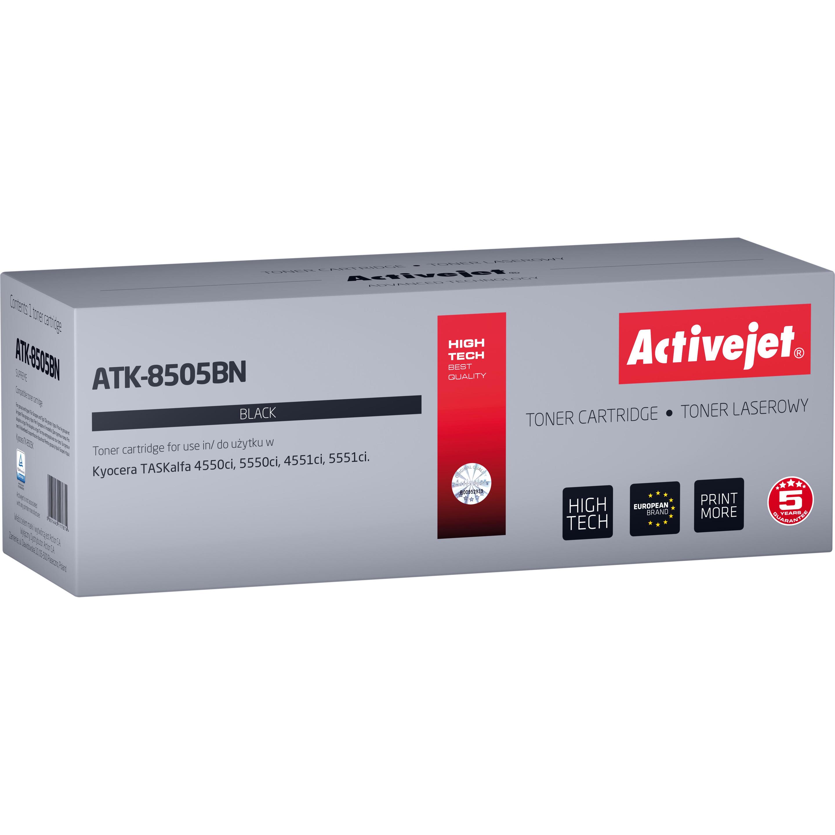 Activejet, Toner, ATK-8505BN Tonerkartusche (Ersatz für Kyocera TK-8505K Höchste 30000 seiten ) (B)