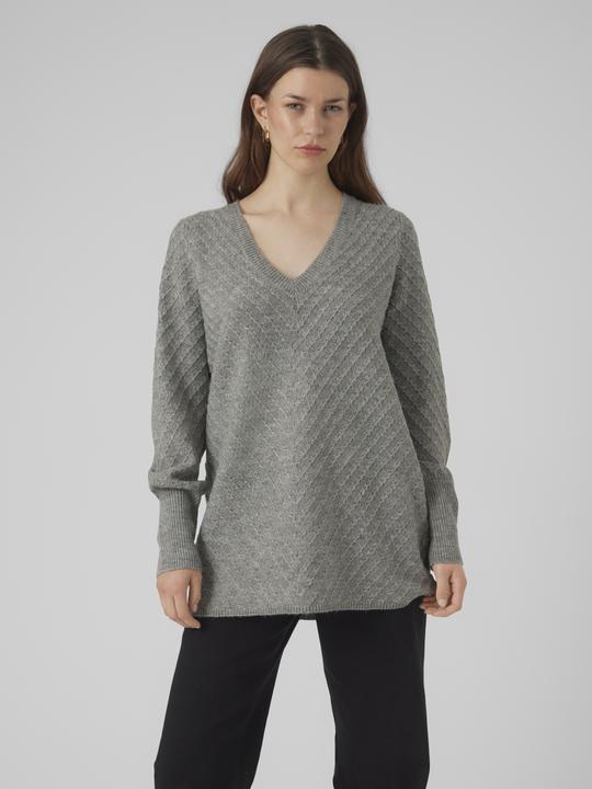 Produktbild Vero Moda VMANJASTINNA LONG V-NEK PULLOVER GA EXC Strickpullover (S)
