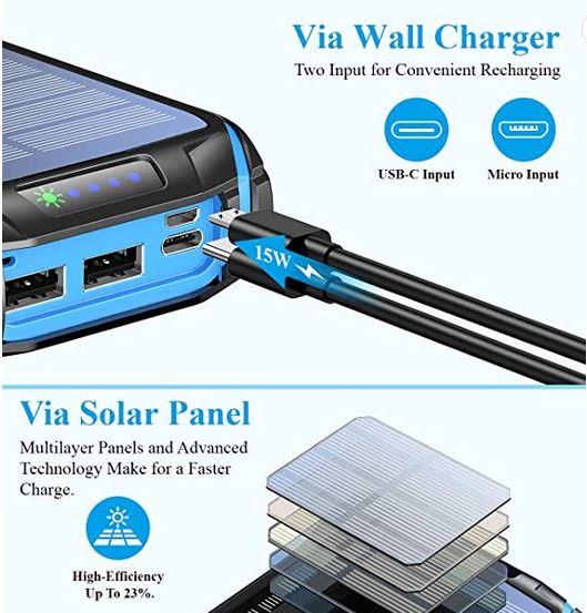 Produktbild PhoneLook Solar Power Bank i26s 26800mAh portable Fast Charging LED IP66 Ultra Capacity (26800 mAh)