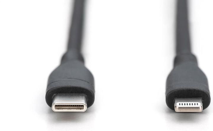 Productafbeelding Digitus Lightning siliconen aansluitkabel, USB-C - Lightning, 1m, zwart (1 m, USB 2.0, 60 W)