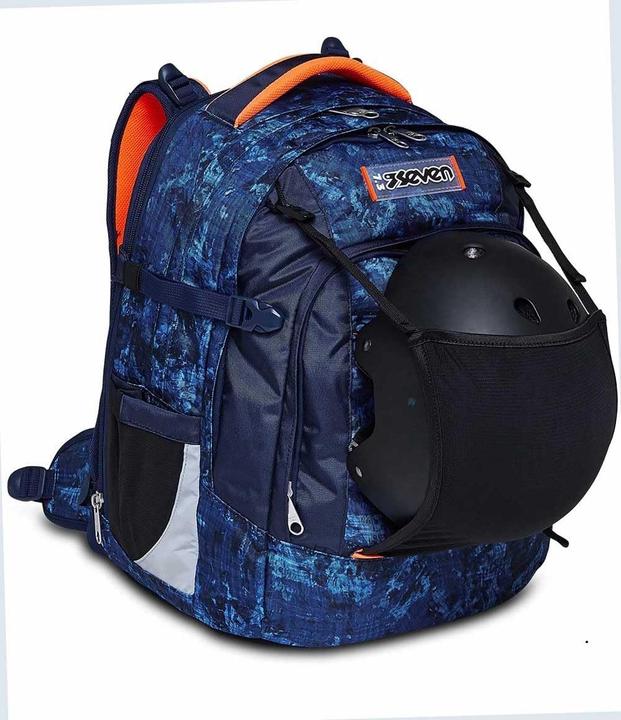 Actual product image Seven Ergonomic Adjustable Backpack with Multiple Compartments and Helmet Holder (32 l)