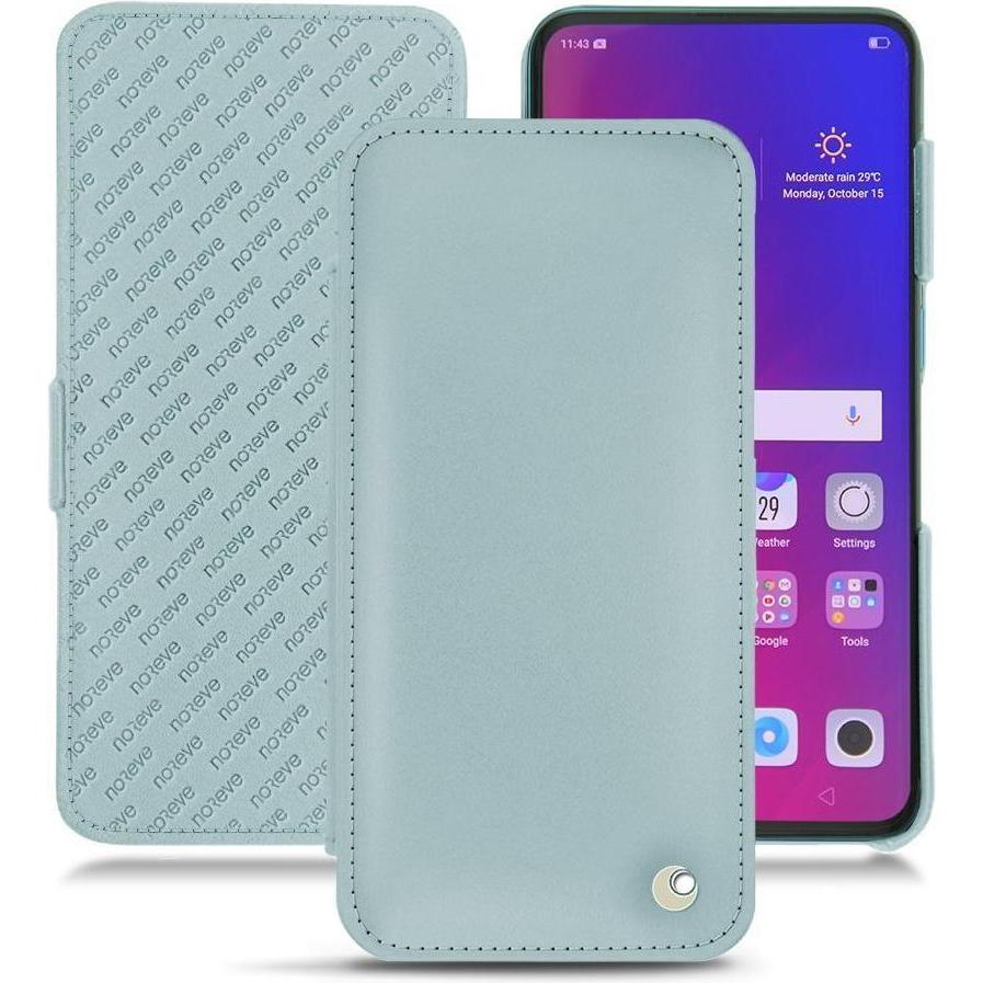 Noreve Lederschutzhülle horizontal (Oppo Find X), Smartphone Hülle, Blau