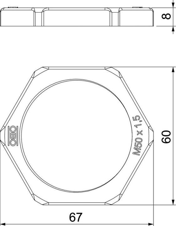 Actual product image OBO Bettermann Gegenmutter Iso