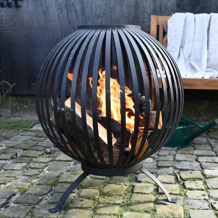 Immagine prodotto Esschert Design Ciotola di fuoco a strisce, Ø 59,2 cm, Nero (59.20 cm)