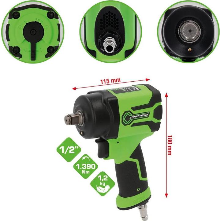 Produktbild KS Tools 512.0030 1/2" COMPETITION Mini-Hochleistungs - Druckluft-Schlagschraube