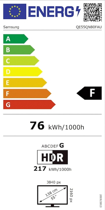 Energie-Label Samsung QE55QN80F (55", QN80F, NeoQLED, 4K, 2025)