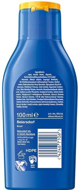 Produktbild NIVEA Protect&Moisture (Sonnenmilch, SPF 50+, 100 ml, 100 g)