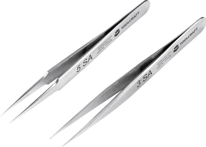 Produktbild Toolcraft Edelstahl Pinzetten Set 120mm 2er Set