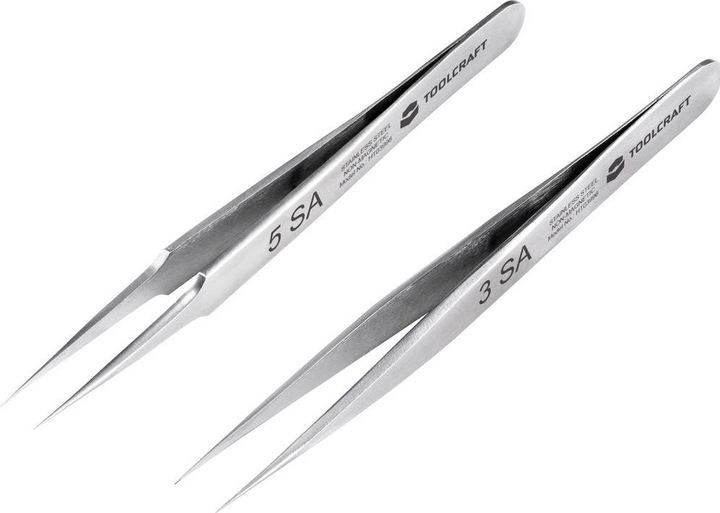 Immagine prodotto Toolcraft Set di pinzette in acciaio inossidabile 120 mm Set di 2