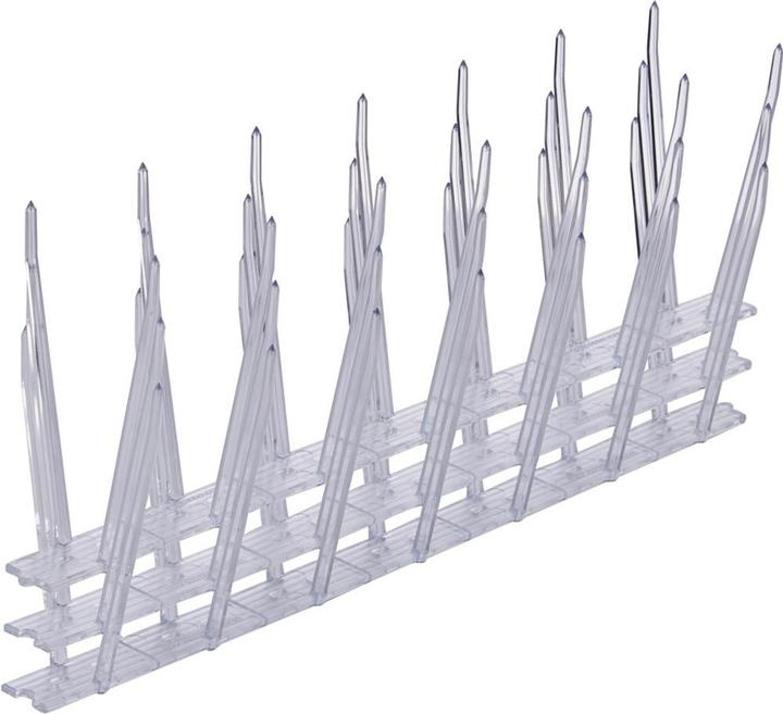 Produktbild Swissinno Taubenabwehrspikes transparentes Polycarbonat 300cm inkl. Silikonkleber