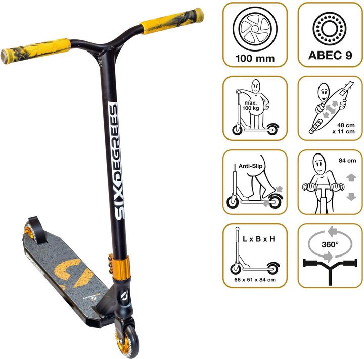 Actual product image Six Degrees Stuntscooter 100 mm black-copper brown