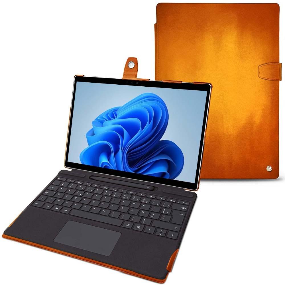 Noreve Lederschutzhülle Microsoft Surface Pro8 (Microsoft Surface Pro 8), Tablet Hülle, Orange