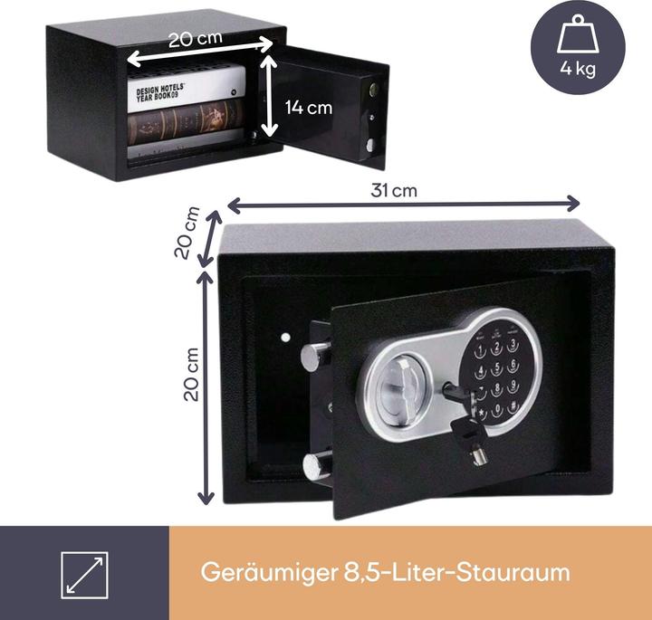 Produktbild Velleman ELEKTRONISCHER SAFE - 20 x 31 x 20 cm (8.50 l)