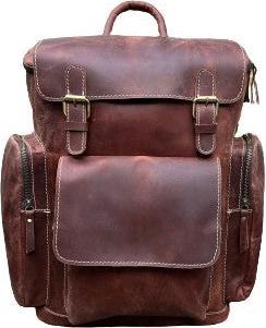 Only-Bags.Store Lederrucksack, Reiserucksack Rucksack, Brauner Leder Roll Top Rucksack, Laptop Tasche, Unisex