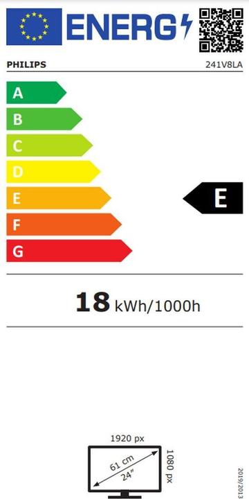 Energy Label Philips 241V8AW/00 (1920 x 1080 pixels, 23.80")