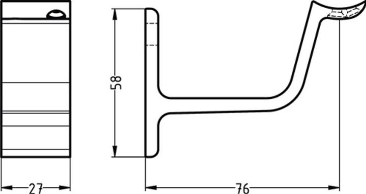 Immagine prodotto Hermeta Supporto per corrimano 3553 Supporto curvo in alluminio anodizzato argento (Alluminio)