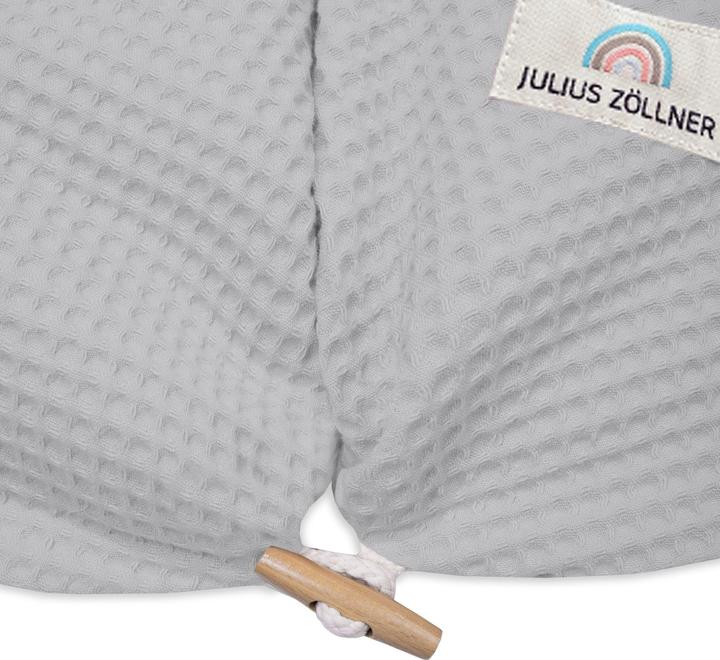Julius Zöllner Nursing pillow cover with button, waffle piqué Light grey