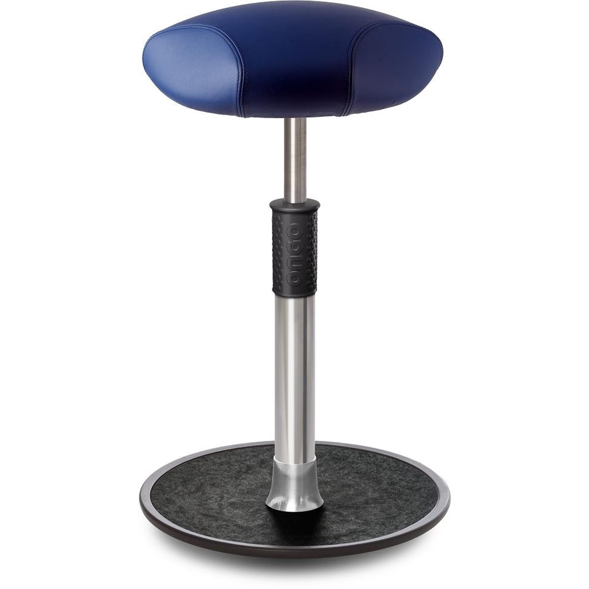 Ongo, Bürostuhl, Sitz- Stehhocker Free Tall Triangel Boxmark Leder blau chrom /schwarz