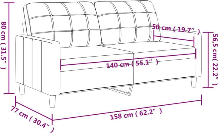 Produktbild vidaXL 2-Sitzer-Sofa (2-Sitzer)