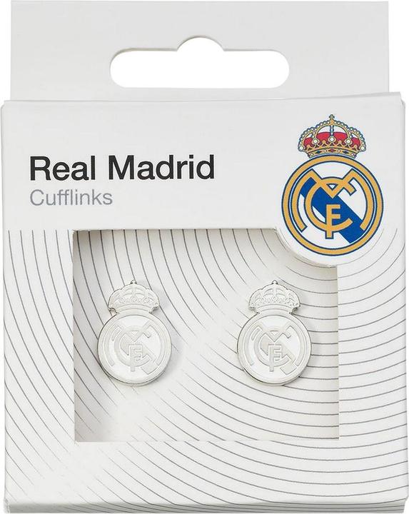 Actual product image Real Madrid CF Silver Painted Cufflinks (100% Synthetic Material)
