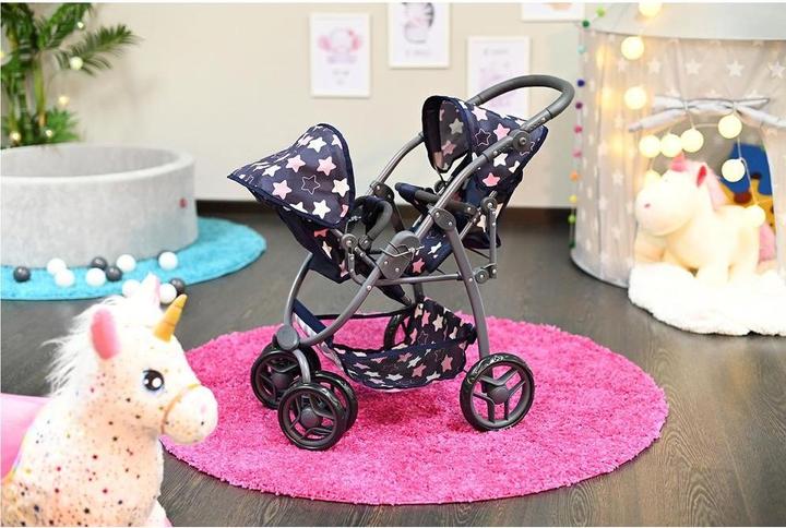Image du produit Knorrtoys Zwillingspuppenwagen Milo - "star blue pink"