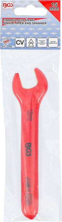 Actual product image BGS VDE Single Open End Spanner 15 mm (15 mm)