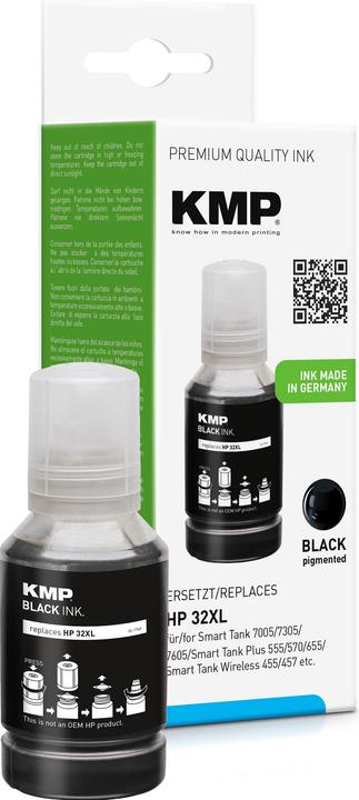 Productafbeelding KMP zwarte inktfles compatibel met HP 32XL (1VV24AE) (BK)