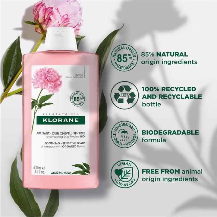 Immagine prodotto Klorane Beruhigendes Shampoo mit BIO-Pfingstrose (400 ml, Shampoo liquido)