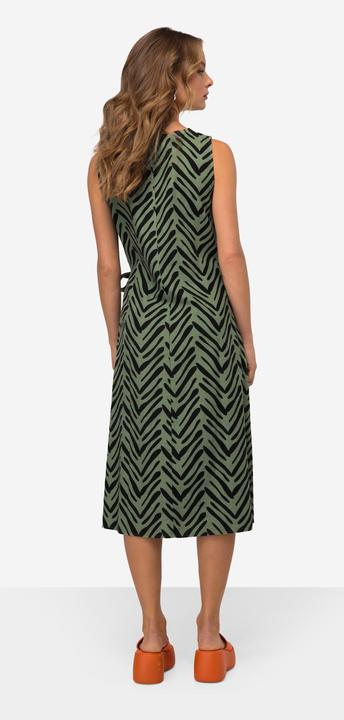 Produktbild Laurasøn Leinenmix-Kleid, Straight Fit, Allover Print, Rundhals, seitliche Zierschleife (L)