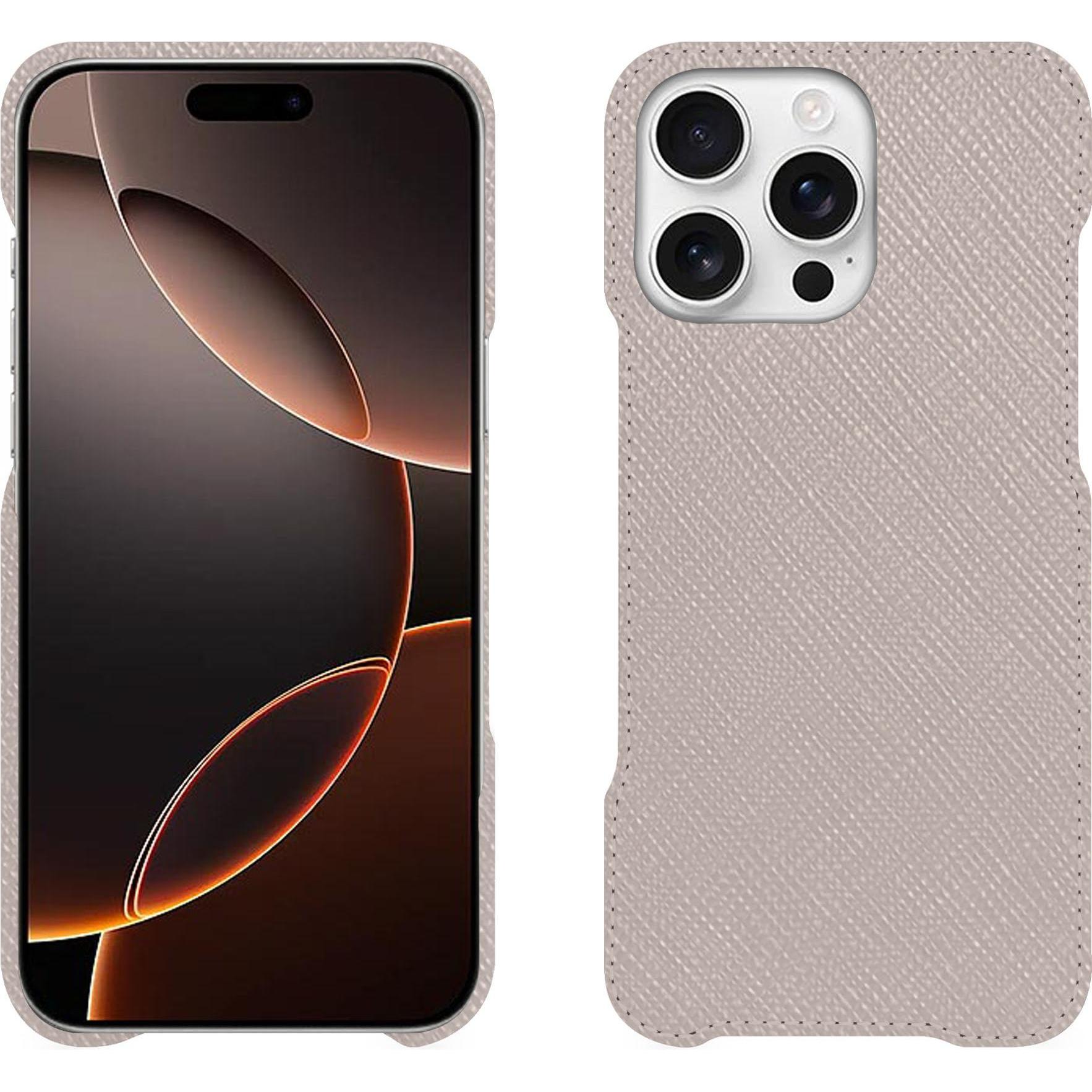 Noreve Lederschutzhülle (Apple iPhone 16 Pro), Smartphone Hülle, Beige