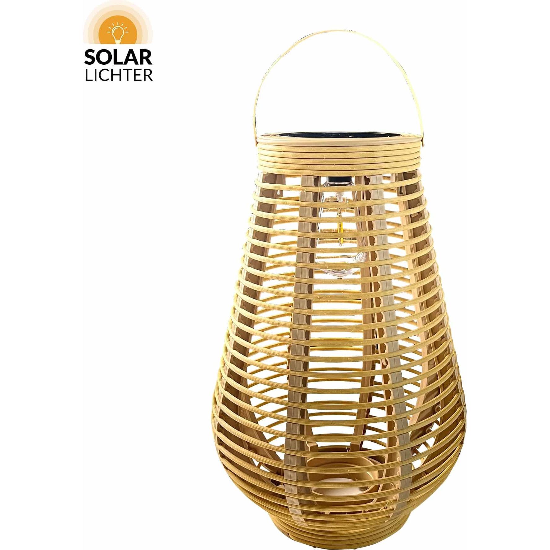 Solar Lichter SOLAR LEUCHTEN Solar LED-Akku-Rattanleuchte Solar L, 2700 K (1250-00)