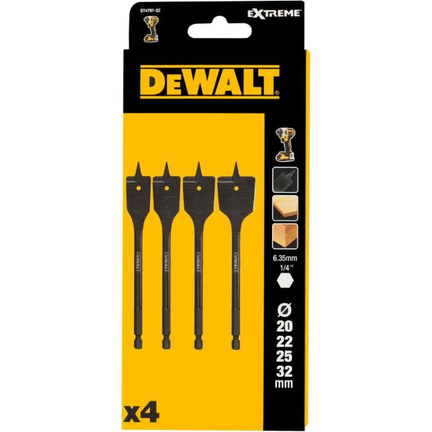 DeWalt, Bohrereinsatz, Holz-Fraesbohrer-Set 4-tlg. (20 mm)