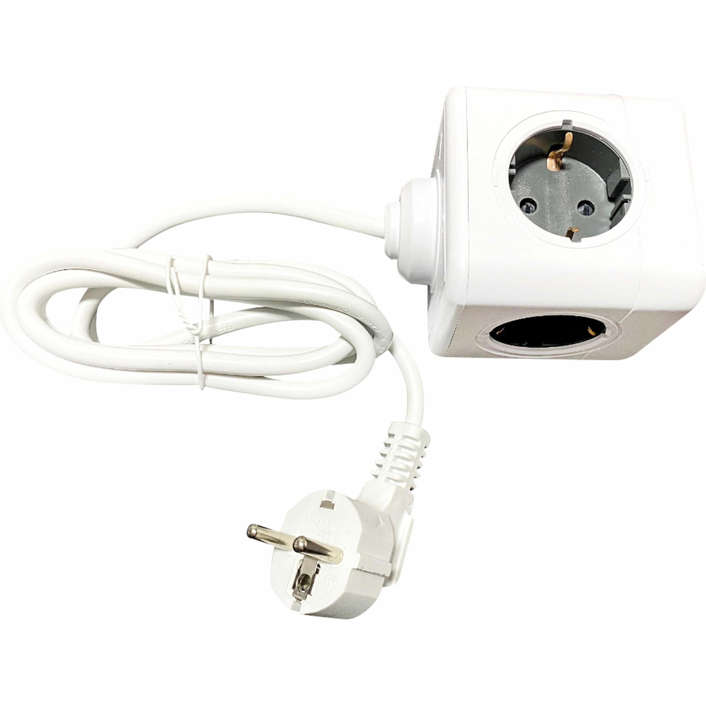 Technaxx, Steckdosenleiste, 5004 Steckdosenwürfel Weiss Schutzkontakt 1 St. (4 x, CEE 7/3, 1.40 m)