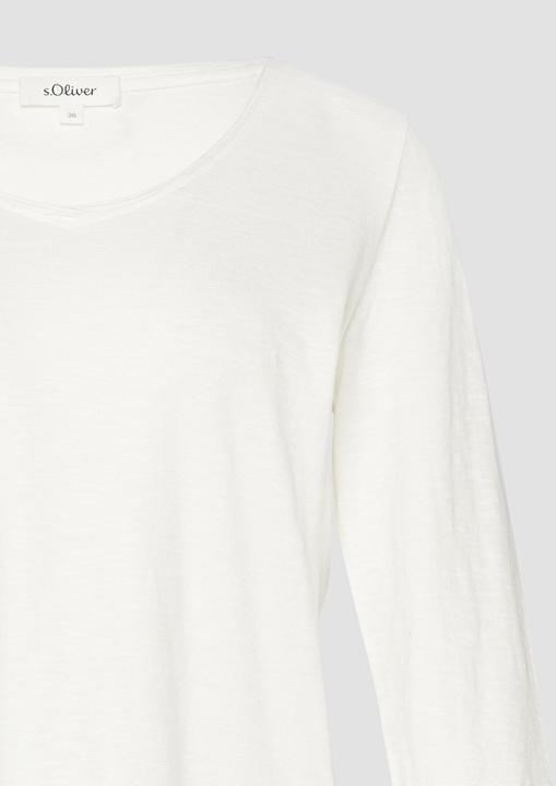 Immagine prodotto S.Oliver T-Shirt Langarmshirt aus Slub Yarn mit Rollkanten am Ausschnitt (44)