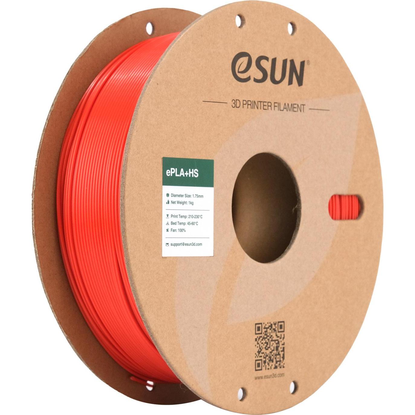 eSUN EPLA+HS 1,75mm RED 1kg (PLA, 1.75 mm, 1000 g, Rot), 3D Filament, Rot