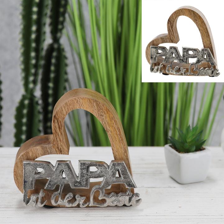 Produktbild Natura Punto Dekoherz aus Holz, Papa ist der Beste (15 x 5 x 15 cm)