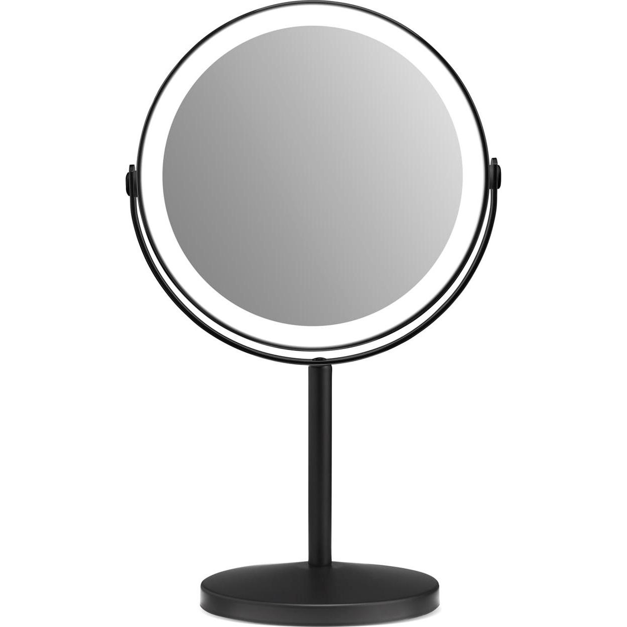 Cimi, Specchio cosmetico, Opladeligt LED bordspejl med 10x forstrrelse og USB-C - Mat sort