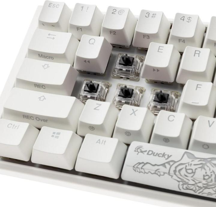 Actual product image Ducky One 3 Classic Pure White Mini Gaming Keyboard, RGB LED - MX-Black (US) (US, Cable)