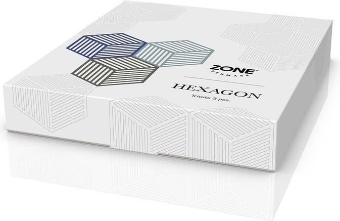 Actual product image Zone Denmark Hexagon 3er Set Indigo Blue Fog Olive Taupe (3x)