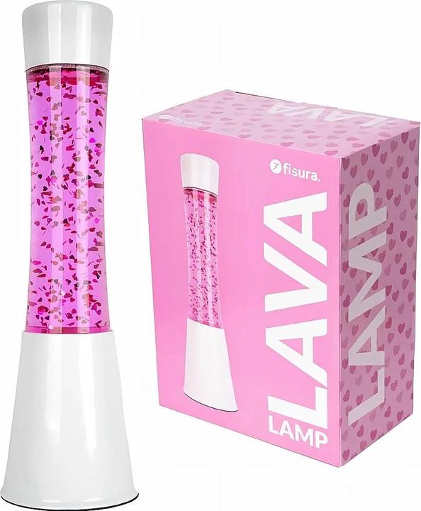 Image du produit Fisura Lampe à plasma blanche/rose avec paillettes coeurs (E14, E27)