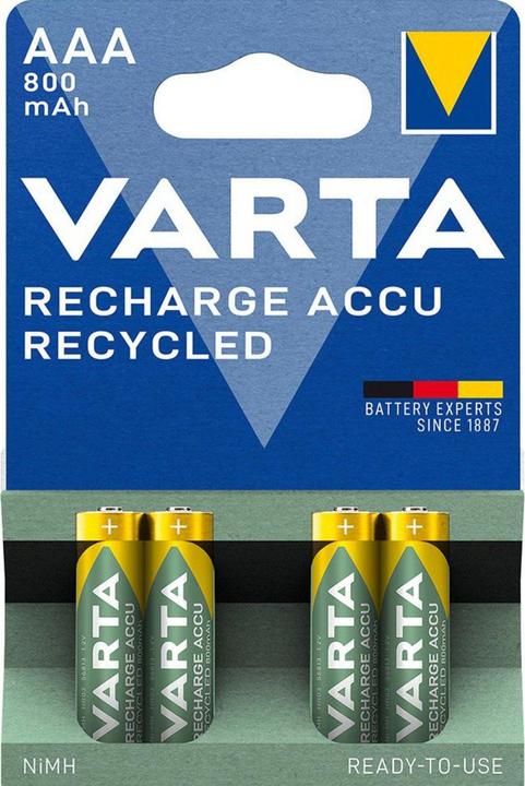 Productafbeelding Varta Herladen Accu Gerecycleerd (4 Pcs., AAA, 800 mAh)