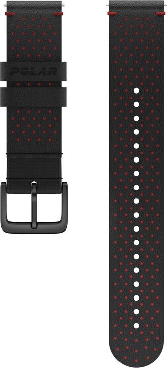 Actual product image Polar Wrist Band 20mm Lthr Blk/Red M/L (20 mm, Leather)