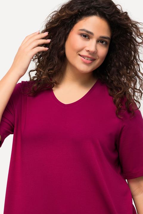 Produktbild Ulla Popken T-Shirt, A-Linie, V-Ausschnitt, Halbarm (58)