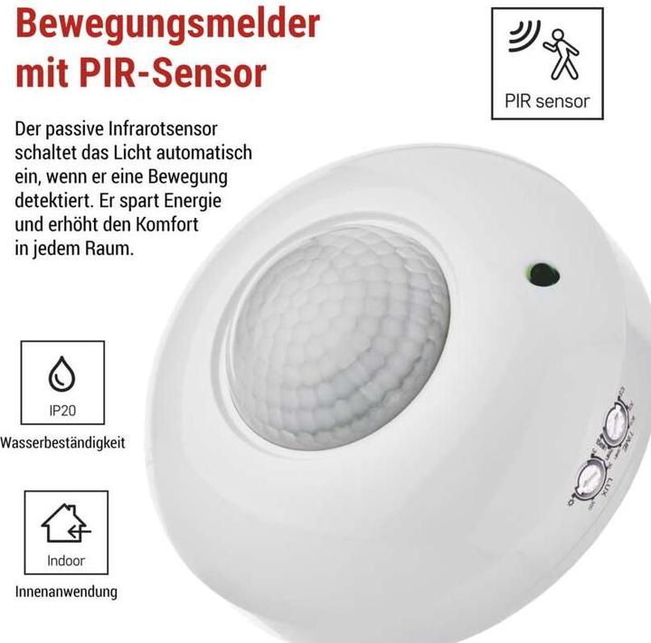 Produktbild Emos Bewegungsmelder (PIR-Sensor) IP20 1200W Weiss (6 m)