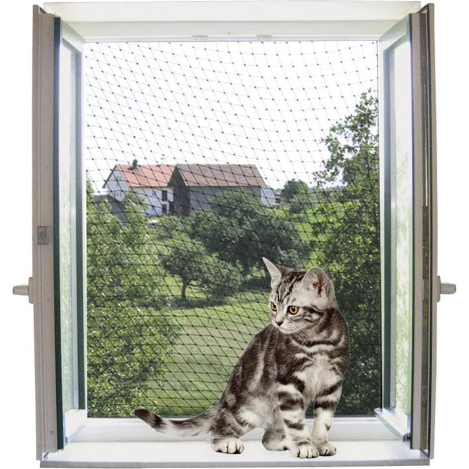 Kerbl Filet de protection pour chat 4x3 m Transparent